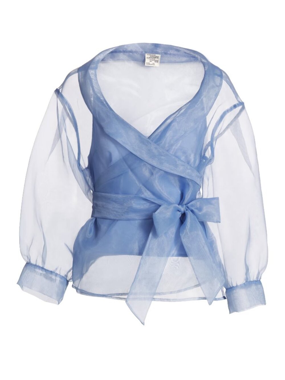 Baum Und Pferdgarten Milou Organza Wrap Blouse size 38 Eventide Blue M 8 sheer
